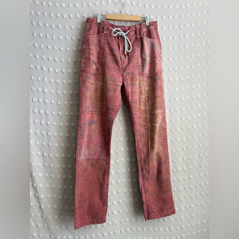 Anthropologie Pilcro The Trailblazer Patchwork Straight Leg Pant Sz S Pink